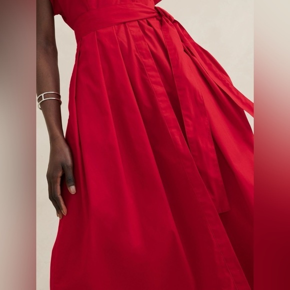 NWT! Banana Republic Preppy Navy Poplin Tie-Waist Midi Dress - Multiple 🧞♂️ - Picture 6 of 9